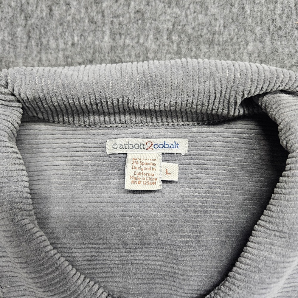 Carbon 2 Cobalt Jacket Mens L Gray Chore Coat Corduroy Pockets - Picture 6 of 10